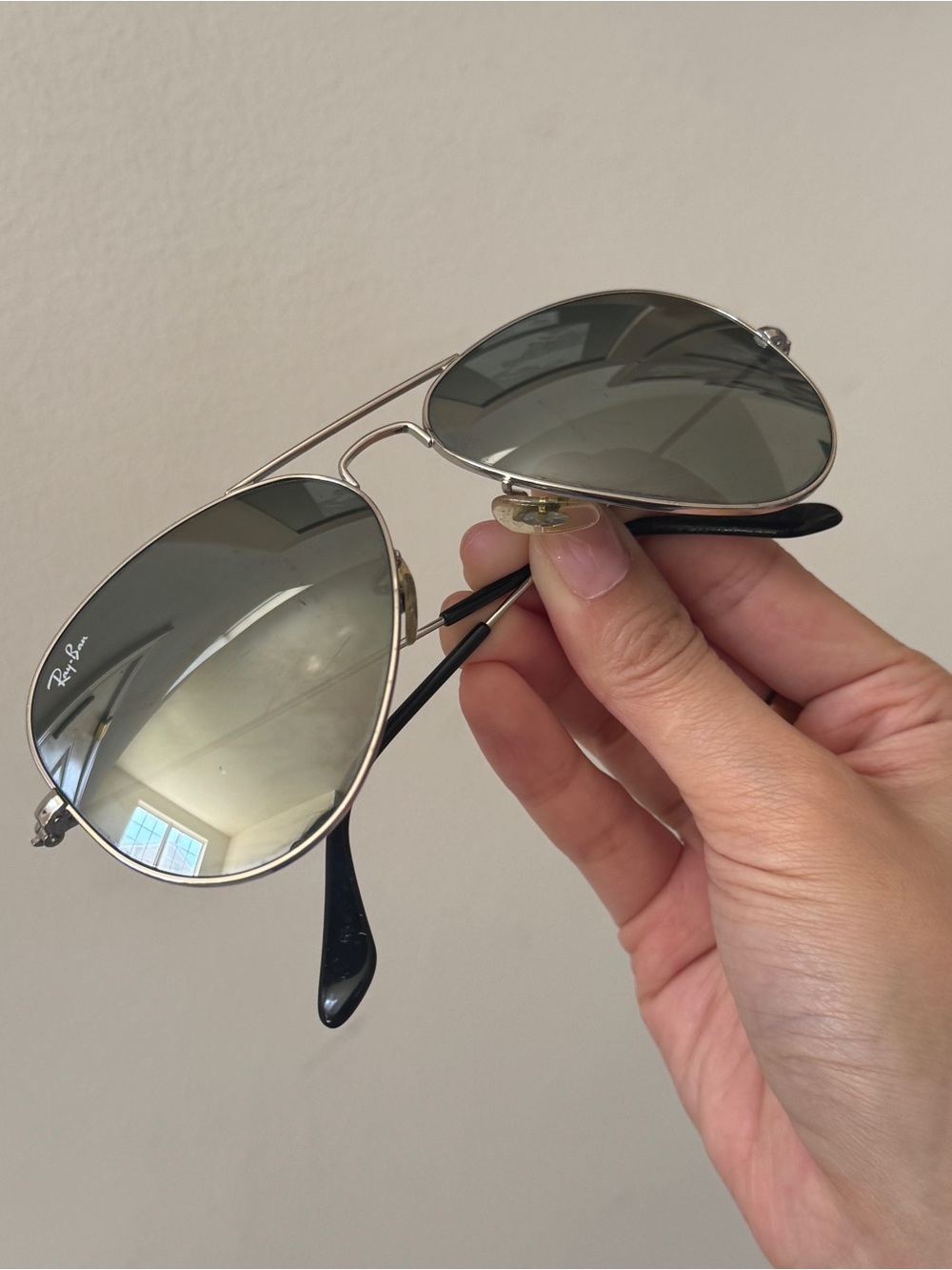 Ray-Ban Aviator Sunglasses - Silver Frame with Gray Metallic Lenses